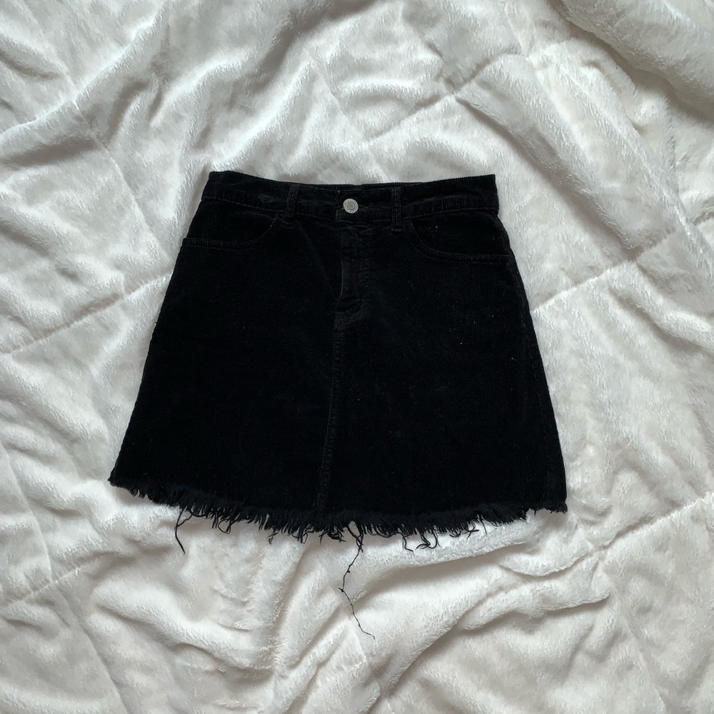 black high waisted corduroy skirt !!